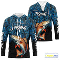 Redfish puppy drum Fishing blue camo Custom UV protection long sleeves fishing