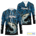 Striped Bass Fishing blue camo Custom UV protection Striper long sleeves fishing