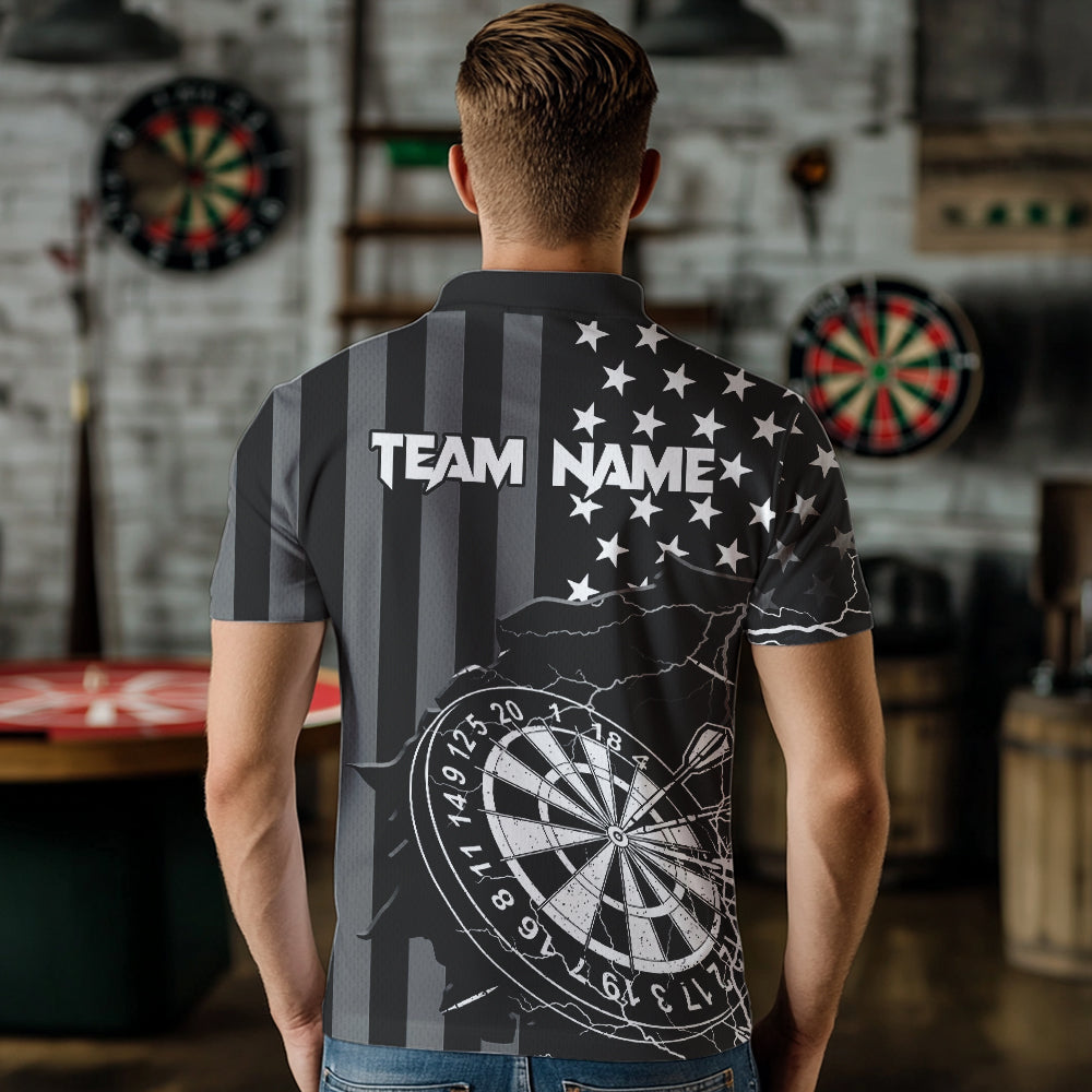 Personalized Black American flag Lightning thunder Custom Dart Team Darts NQS9539