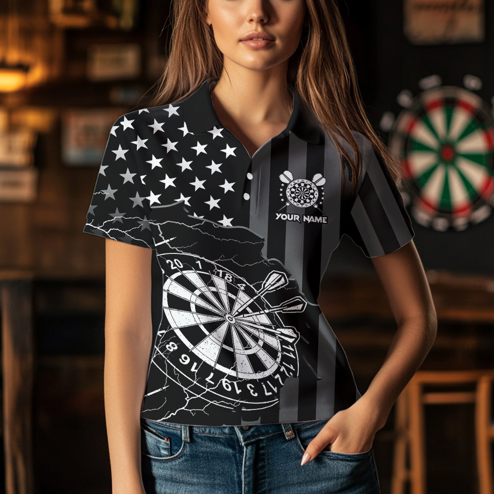 Personalized Black American flag Lightning thunder Custom Dart Team Darts NQS9539