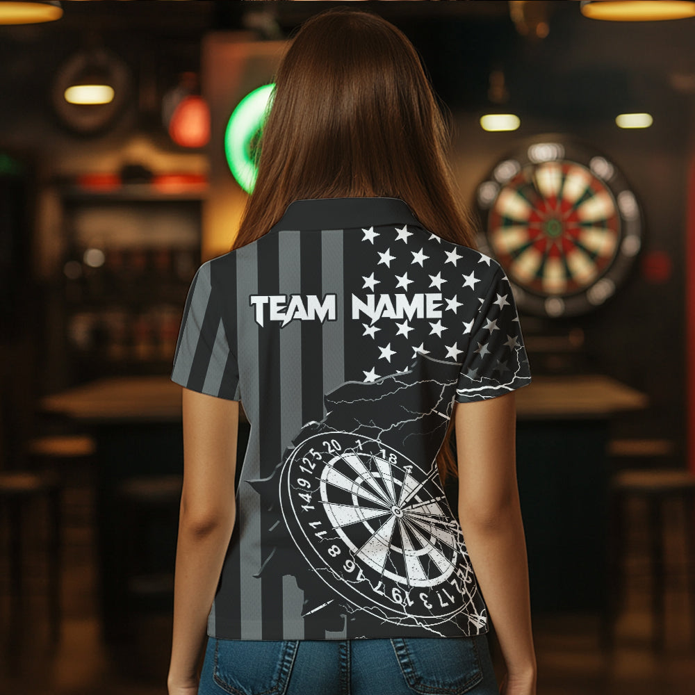 Personalized Black American flag Lightning thunder Custom Dart Team Darts NQS9539