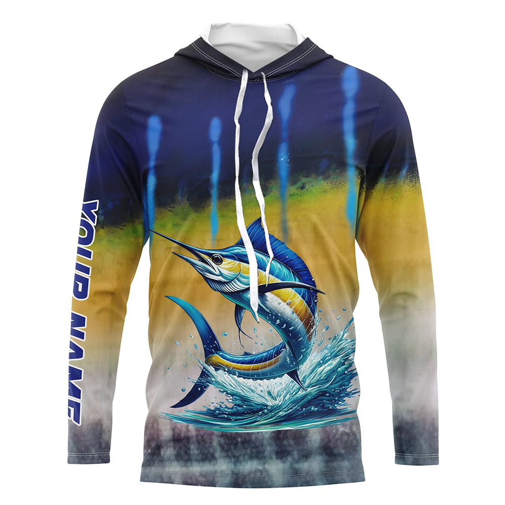Personalized Marlin Fishing, Marlin scales UV protection performance saltwater fishing NQS5254
