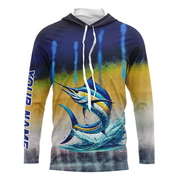 Personalized Marlin Fishing, Marlin scales UV protection performance saltwater fishing NQS5254