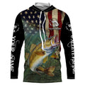 Walleye Fishing 3D American Flag Patriotic Customize name UV protection long sleeve fishing NQS467