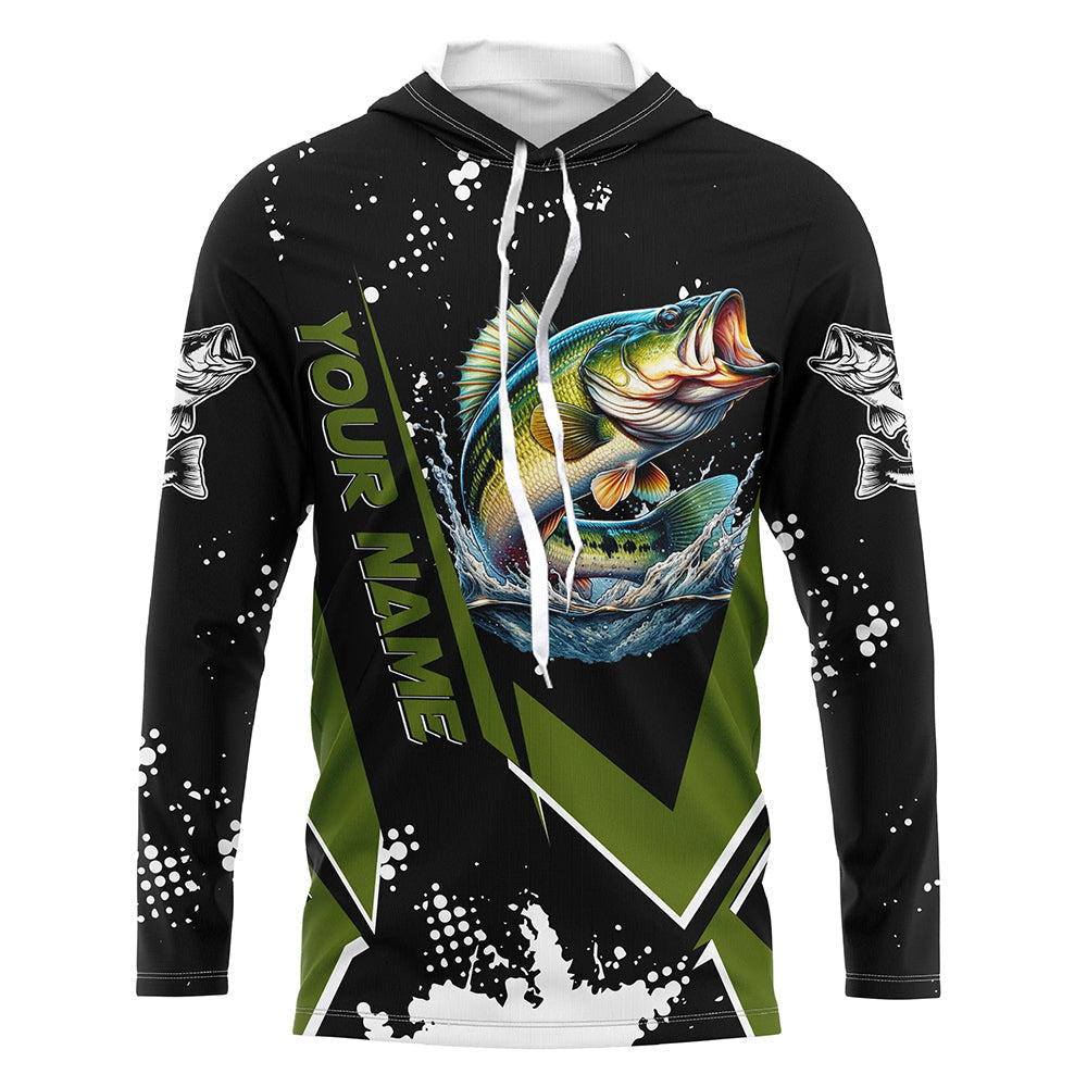 Personalized Largemouth Bass Fishing, Black and Green Bass Fishing Tournament NQS7839