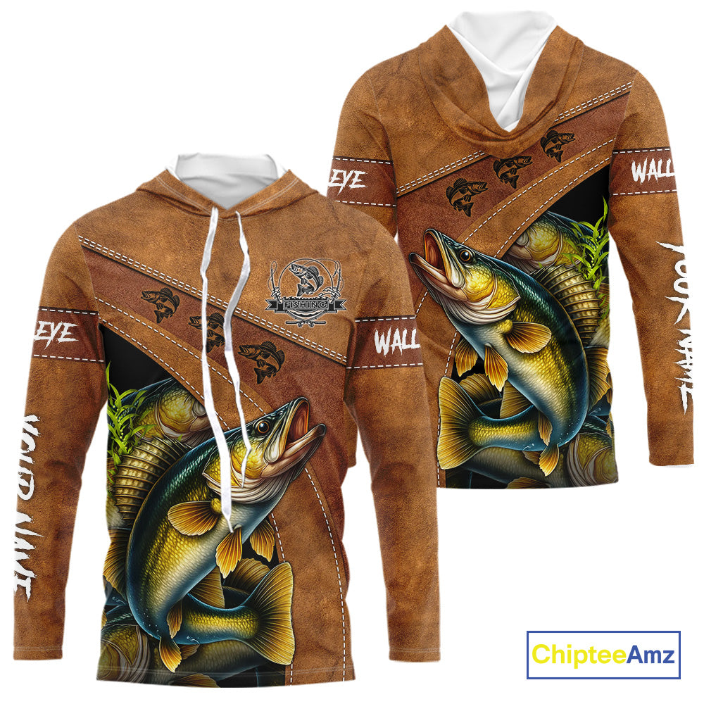 Walleye fishing UV protection custom name fishing, performance, women, kid