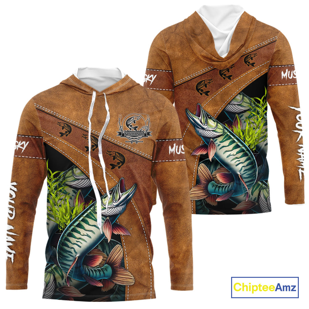 Musky fishing UV protection custom name fishing, performance, women, kid