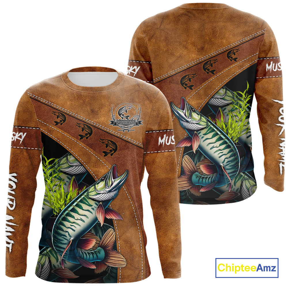 Musky fishing UV protection custom name fishing, performance, women, kid