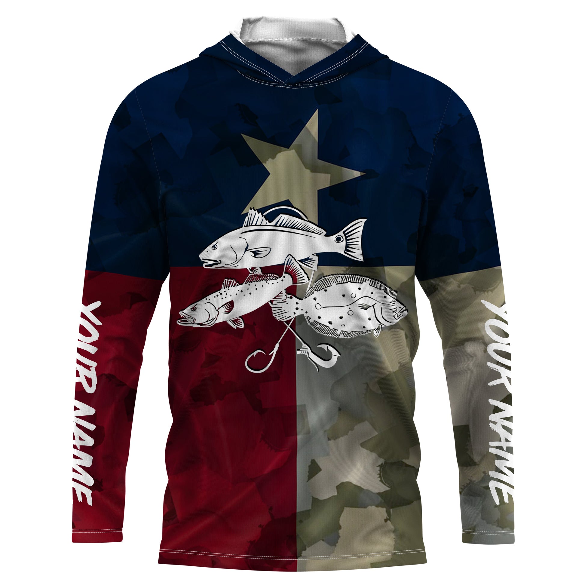 TX Texas Flag Texas slam Fishing Patriotic Performance Fishing UV Protection UPF 30+, Personalized Texas Fishermans Gift NQS2373