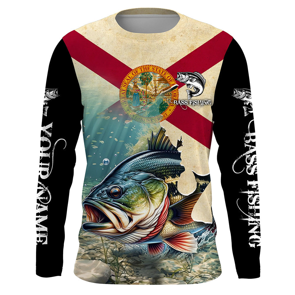 Florida bass fishing Custom Name UV protection fishing, custom fishing apparel NQS3063
