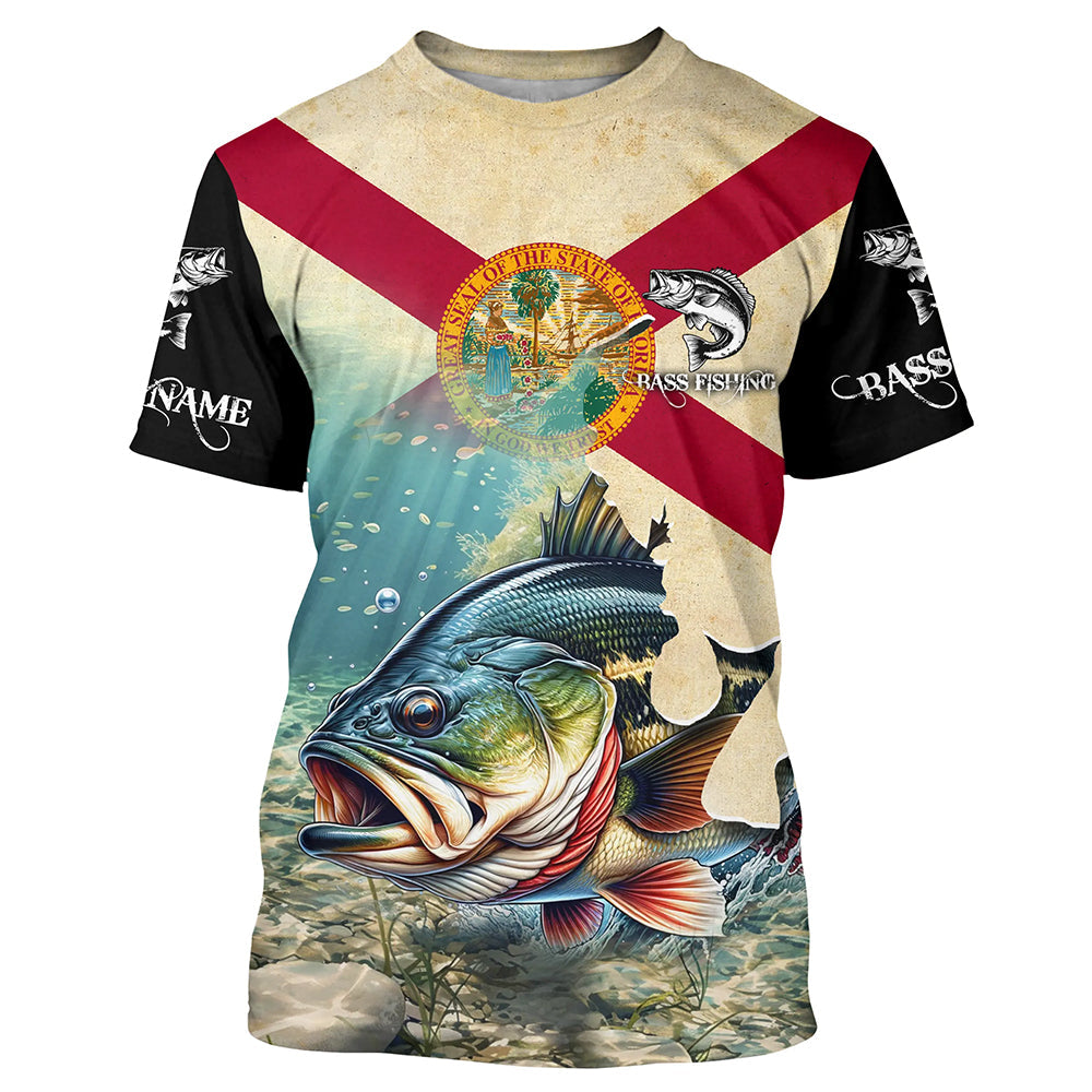 Florida bass fishing Custom Name UV protection fishing, custom fishing apparel NQS3063