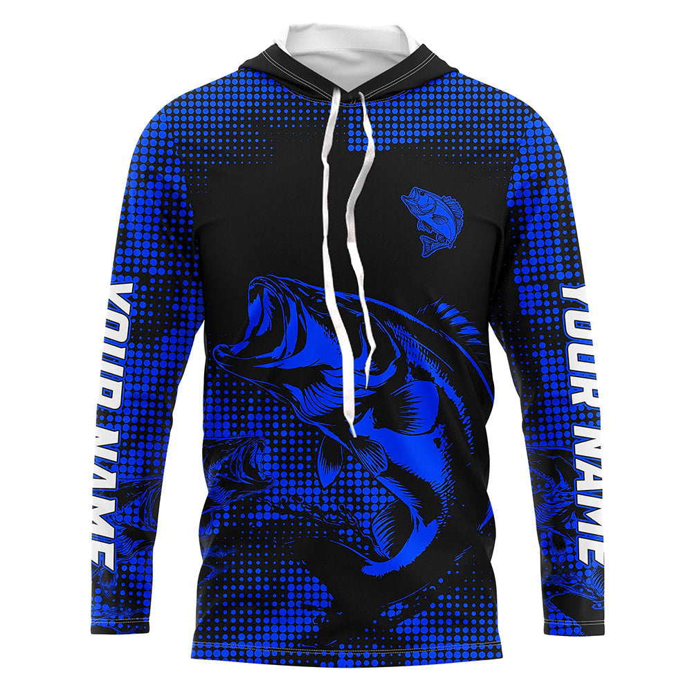 Largemouth Bass fishing Custom UV protection performance bass fishing tournament | Blue NQS9395