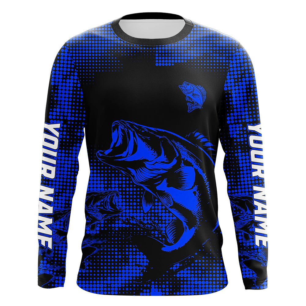 Largemouth Bass fishing Custom UV protection performance bass fishing tournament | Blue NQS9395