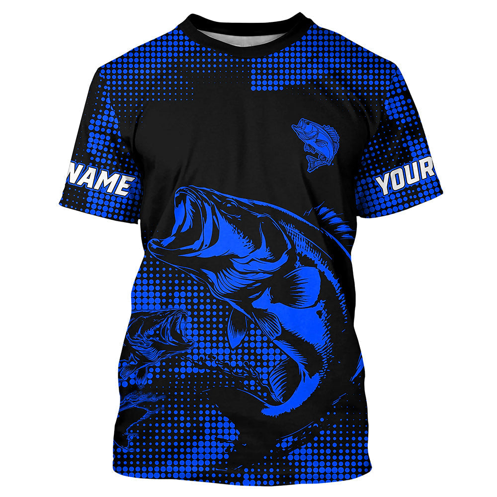 Largemouth Bass fishing Custom UV protection performance bass fishing tournament | Blue NQS9395