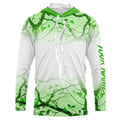 Personalized name White and Green Camo performance long sleeve team fishing tournament NQS9554