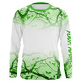 Personalized name White and Green Camo performance long sleeve team fishing tournament NQS9554