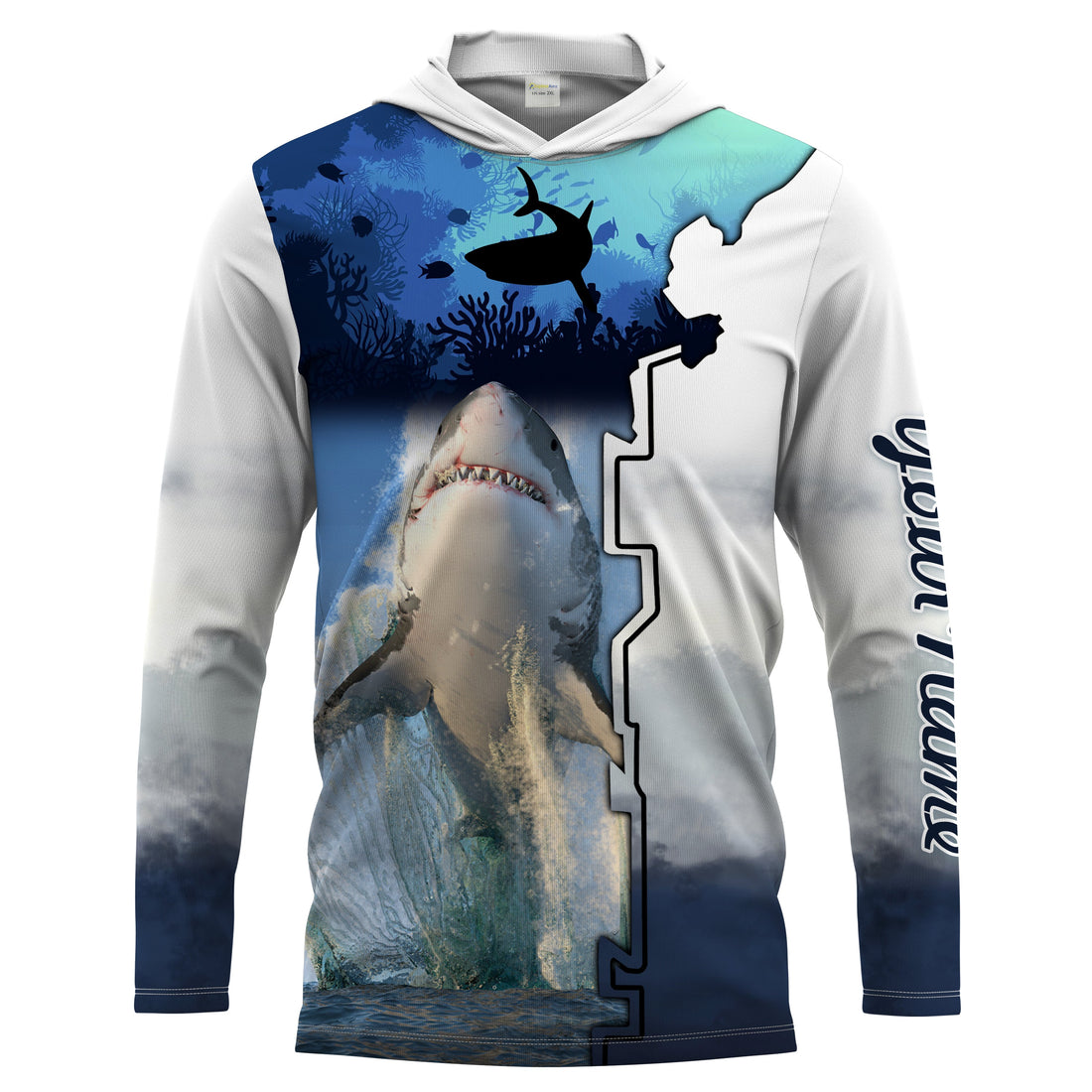 Shark Fishing UV protection Customize name long sleeves fishing UPF 30+, Personalized Fishing Gift NQS1841