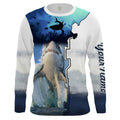 Shark Fishing UV protection Customize name long sleeves fishing UPF 30+, Personalized Fishing Gift NQS1841