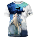Shark Fishing UV protection Customize name long sleeves fishing UPF 30+, Personalized Fishing Gift NQS1841