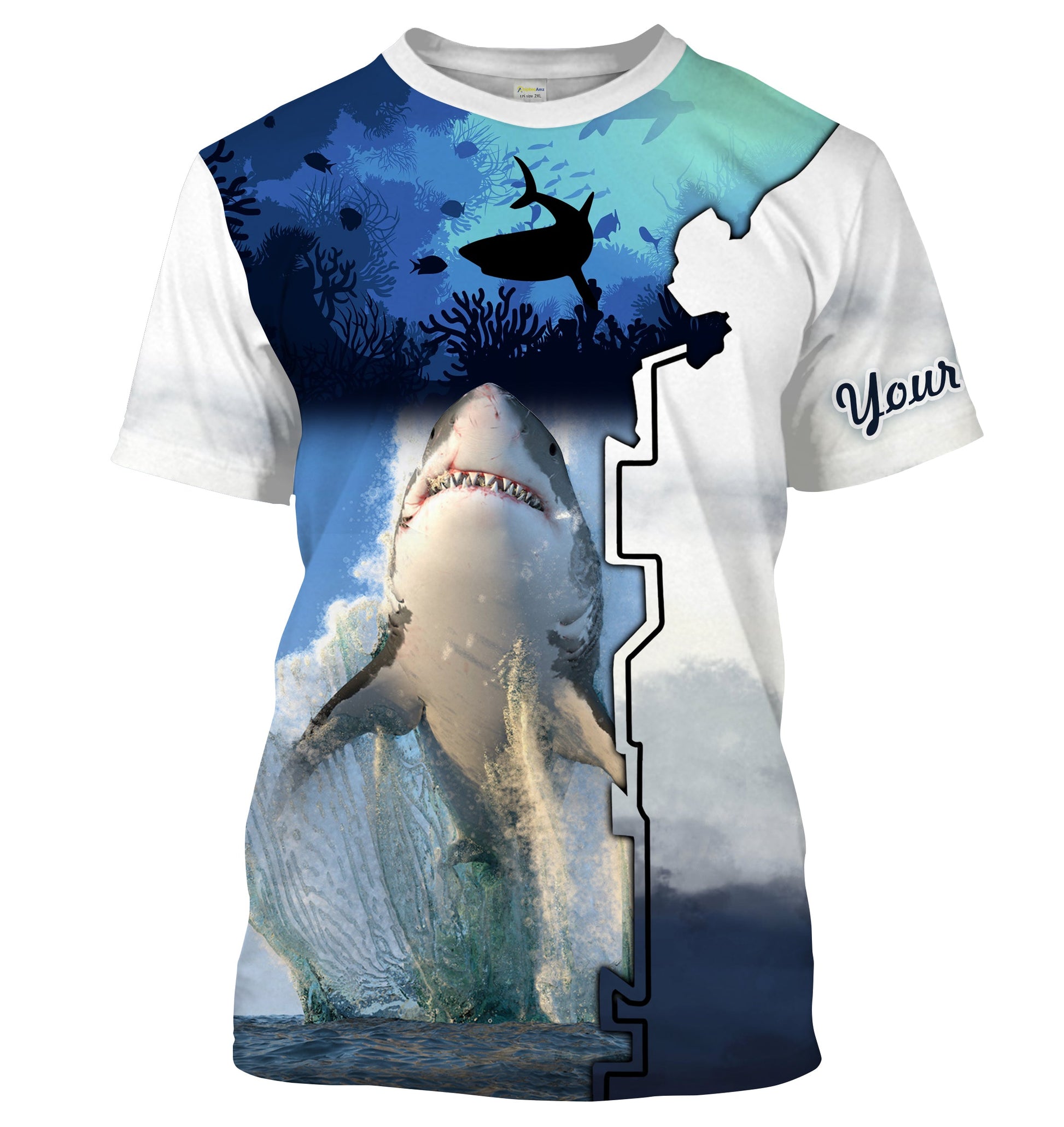 Shark Fishing UV protection Customize name long sleeves fishing UPF 30+, Personalized Fishing Gift NQS1841
