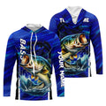 Largemouth Bass Fishing Custom long sleeve performance fishing, team fishing | Blue NQS8501