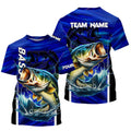 Largemouth Bass Fishing Custom long sleeve performance fishing, team fishing | Blue NQS8501