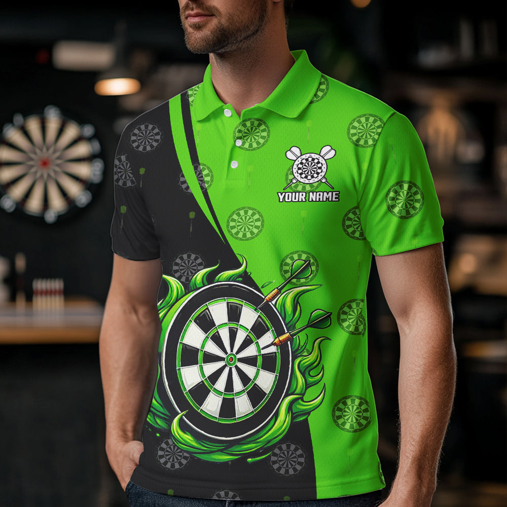 Black and Green Flame Darts Custom Team Darts NQS9565