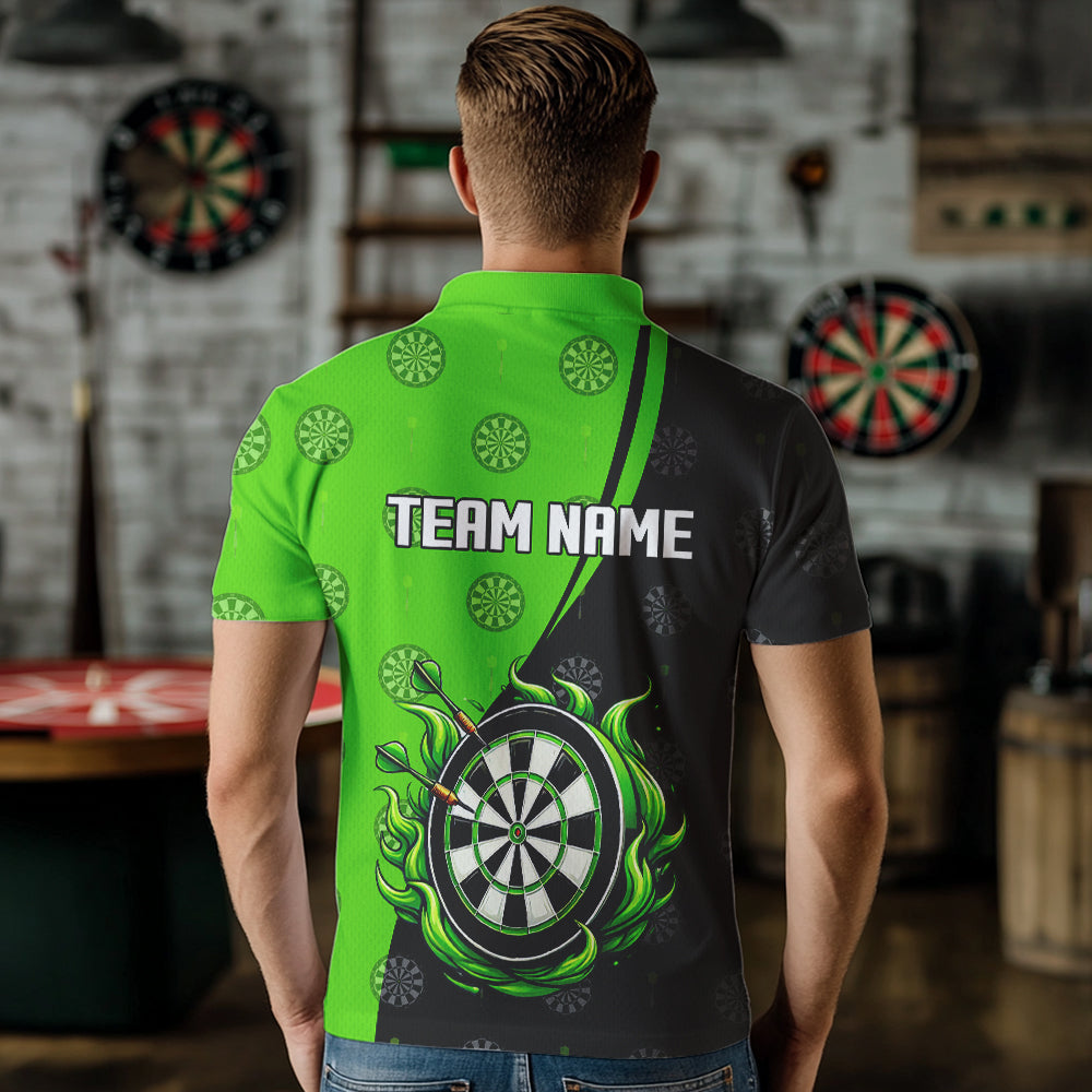 Black and Green Flame Darts Custom Team Darts NQS9565