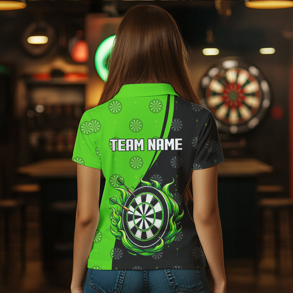 Black and Green Flame Darts Custom Team Darts NQS9565