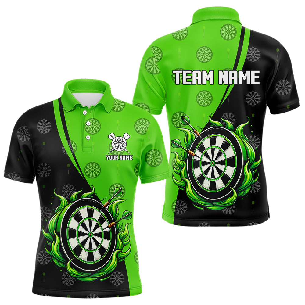 Black and Green Flame Darts Custom Team Darts NQS9565