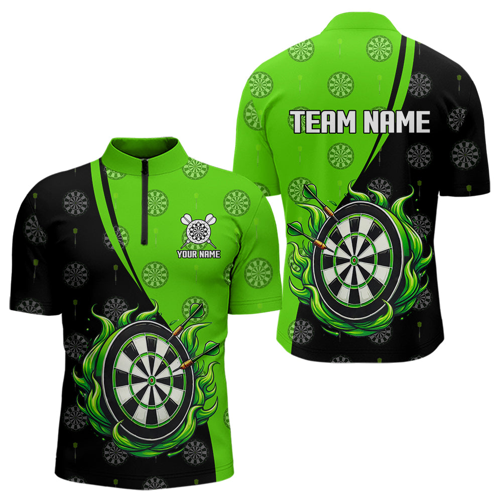 Black and Green Flame Darts Custom Team Darts NQS9565
