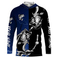 Bass fishing tattoo blue UV protection Customize name fishing NQS1462