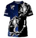 Bass fishing tattoo blue UV protection Customize name fishing NQS1462