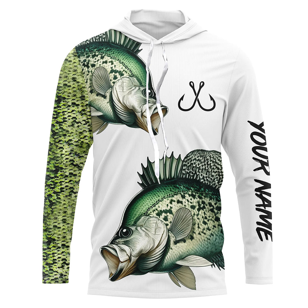 Crappie Fishing green scales Custom long sleeve Fishing, personalized Fishing NQS4982