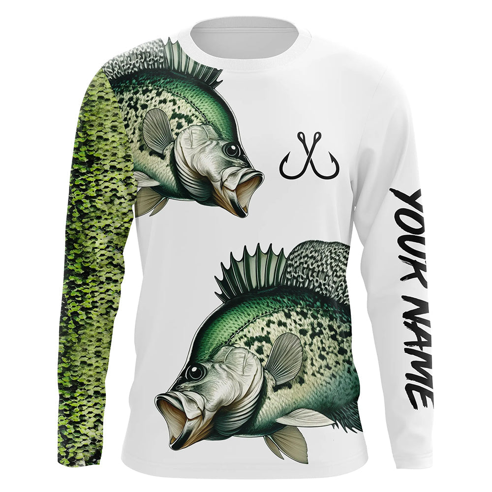 Crappie Fishing green scales Custom long sleeve Fishing, personalized Fishing NQS4982