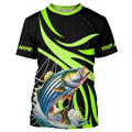 Personalized Striped Bass Long Sleeve Fishing, Striper Tournament Fishing | Green NQS7499