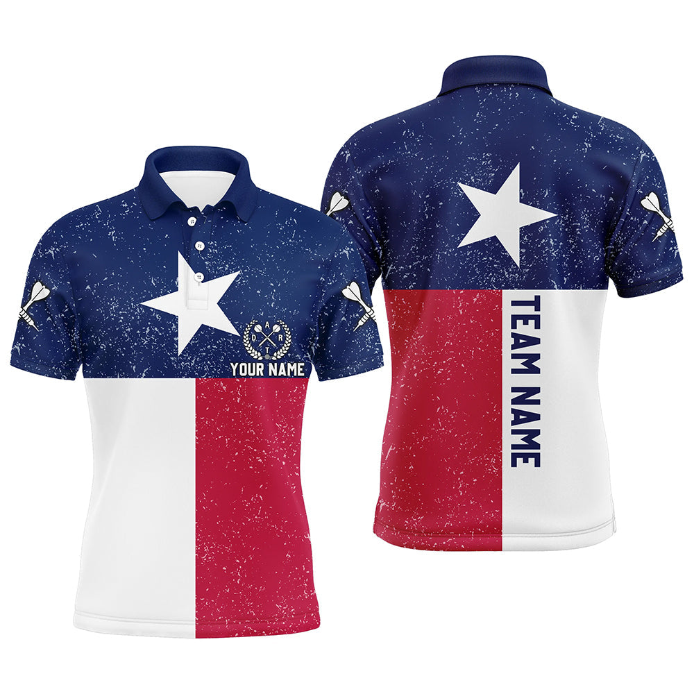Customized Grunge Texas Flag Darts Men Quarter-Zip, Patriotic Texas Darts