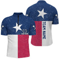 Customized Grunge Texas Flag Darts Men Quarter-Zip, Patriotic Texas Darts