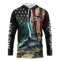 Catfish Fishing American Flag Patriotic Custom Long sleeve fishing, personalized fishing gift NQS484