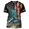 Catfish Fishing American Flag Patriotic Custom Long sleeve fishing, personalized fishing gift NQS484