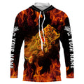 Largemouth bass skull on fire Custom Long sleeve Fishing, Bass reaper fishing NQS4597
