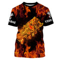 Largemouth bass skull on fire Custom Long sleeve Fishing, Bass reaper fishing NQS4597