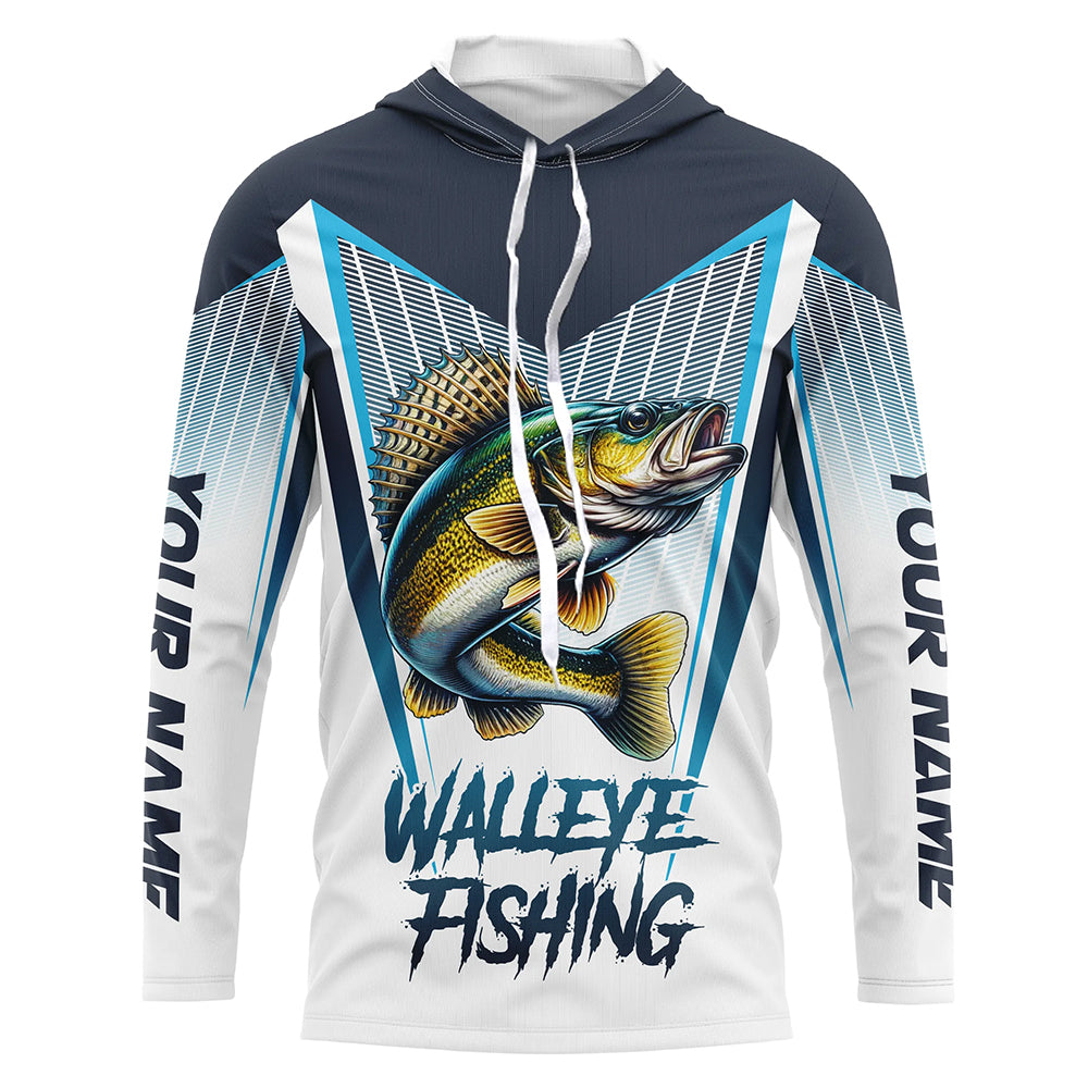 Personalized Walleye fishing Tournament Long Sleeve Fishing, Walleye Fishing | Blue NQS9225