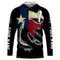 TX Fishing 3D Fish Hook Texas Flag black vintage UV protection custom long sleeves fishing NQS1342