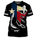 TX Fishing 3D Fish Hook Texas Flag black vintage UV protection custom long sleeves fishing NQS1342