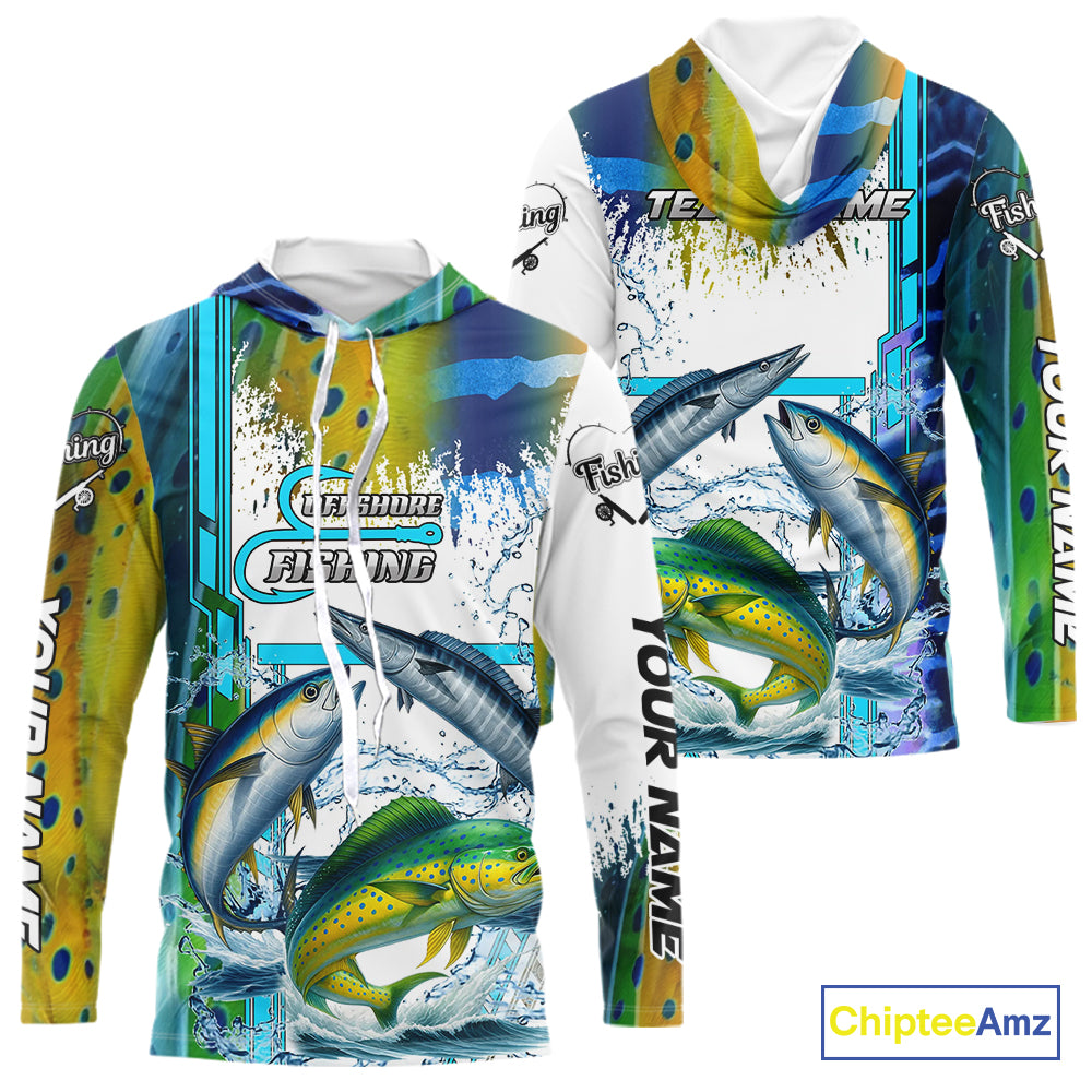 Mahi Mahi, Wahoo, Tuna slam fishing scales custom fishing team, Offshore fishing apparel NQS9997