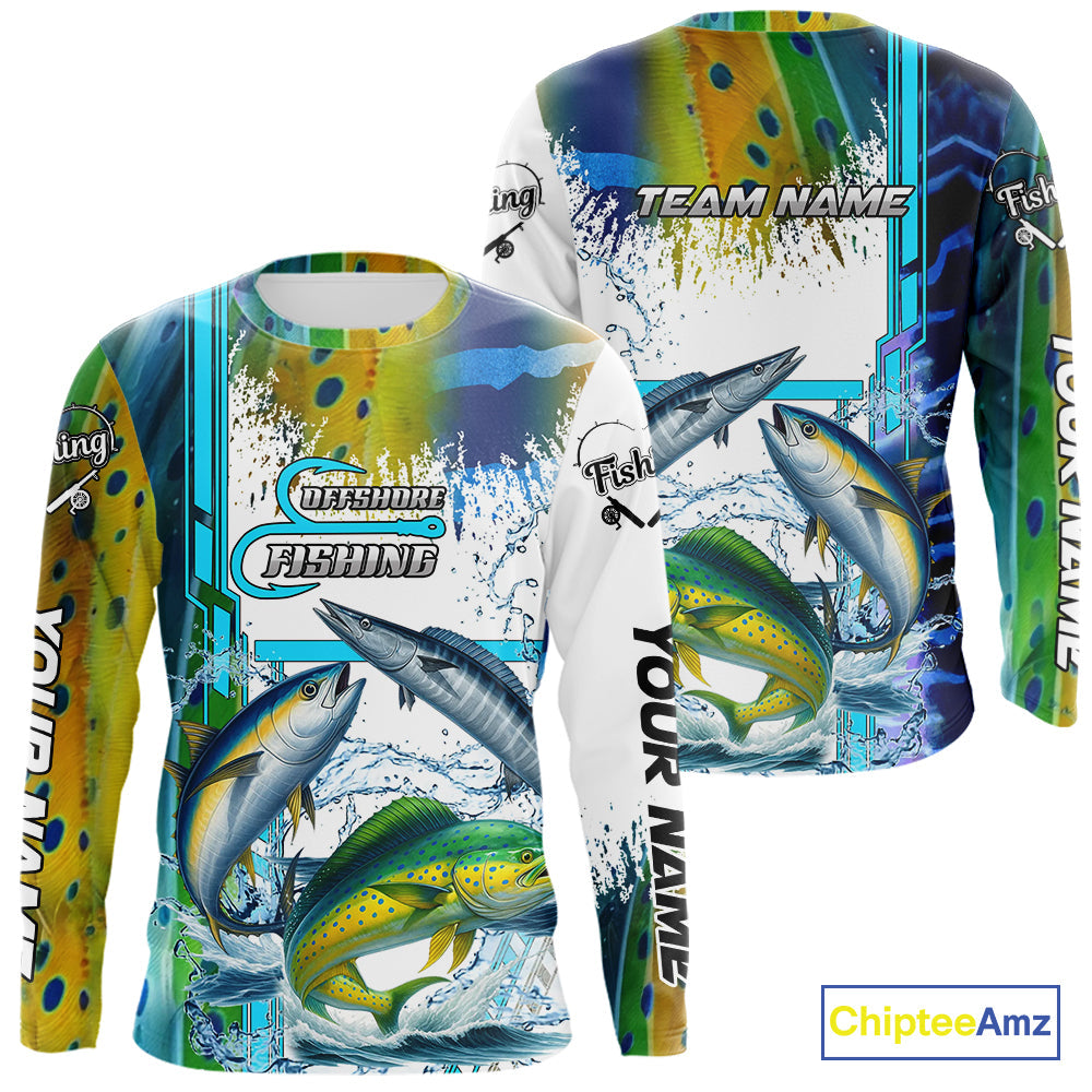 Mahi Mahi, Wahoo, Tuna slam fishing scales custom fishing team, Offshore fishing apparel NQS9997