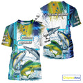 Mahi Mahi, Wahoo, Tuna slam fishing scales custom fishing team, Offshore fishing apparel NQS9997