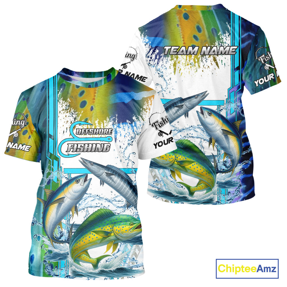 Mahi Mahi, Wahoo, Tuna slam fishing scales custom fishing team, Offshore fishing apparel NQS9997
