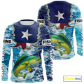 Texas Mahi Mahi Fishing blue ocean camo custom Mahi Mahi long sleeves performance fishing